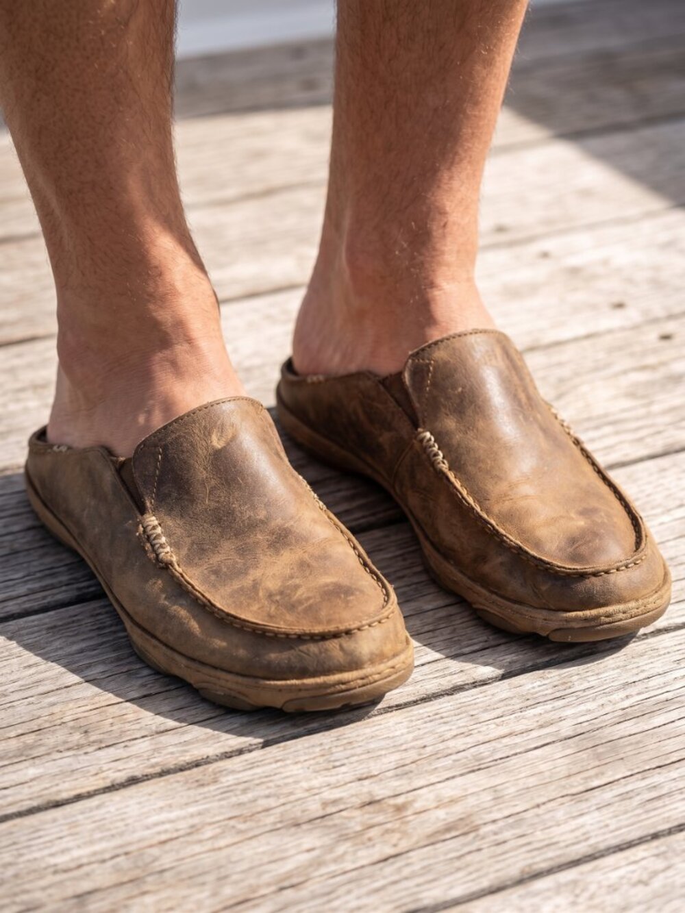 Olukai Moloa Brown Leather Shoes